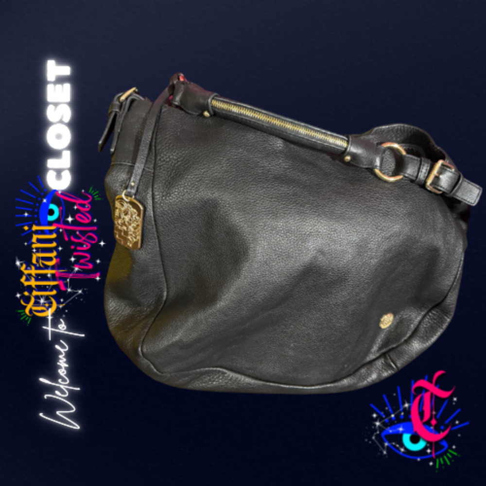Vince Camuto Black Pebbled Leather Hobo Shoulder Bag NWOT with Dust Bag